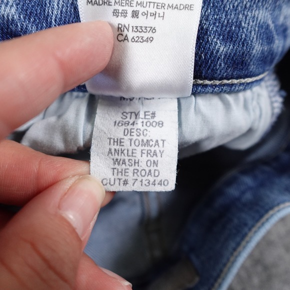 Mother Jeans‎ Womens 26 The Tomcat Ankle Fray Mid Rise Denim Raw Hem On The Road - Picture 10 of 16